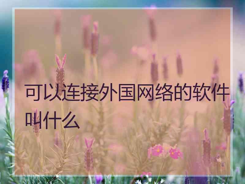 可以连接外国网络的软件叫什么