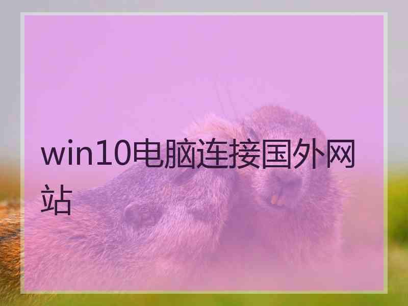win10电脑连接国外网站