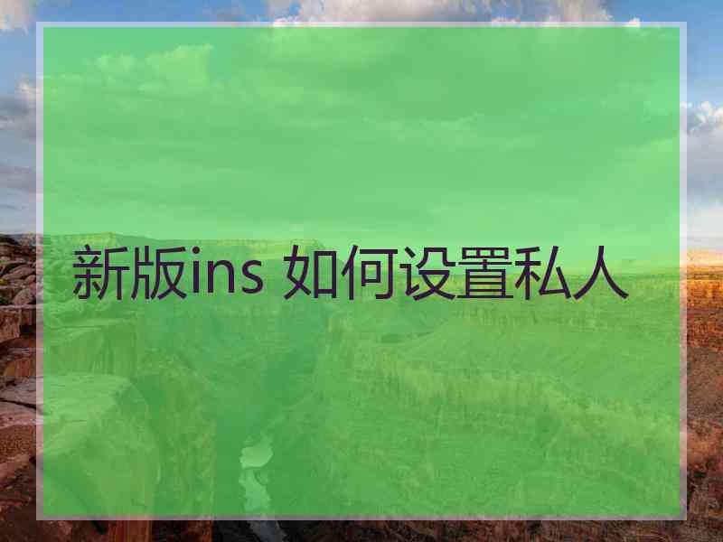 新版ins 如何设置私人