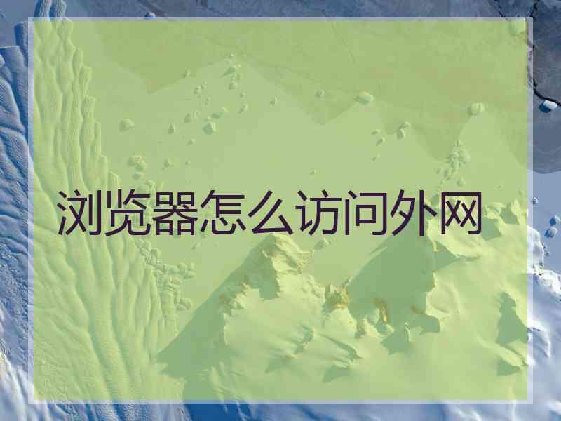 浏览器怎么访问外网
