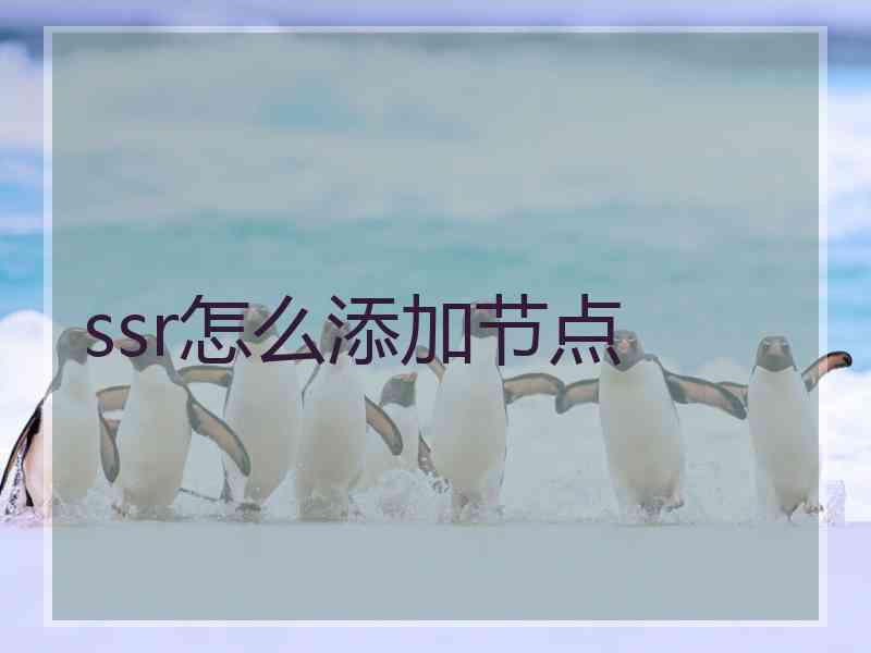 ssr怎么添加节点