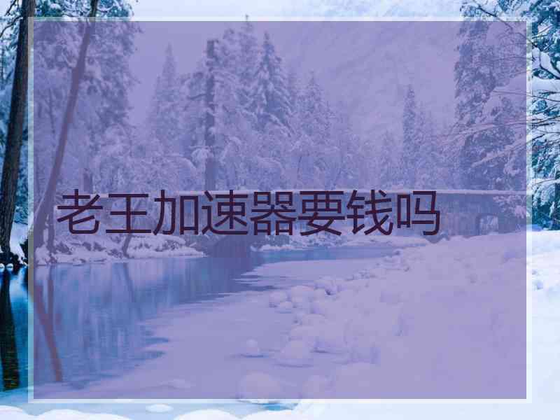 老王加速器要钱吗