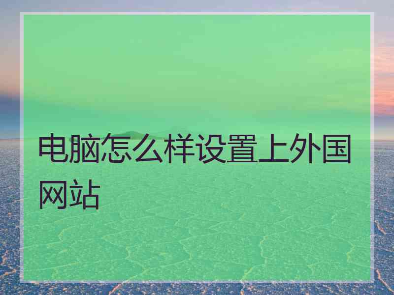 电脑怎么样设置上外国网站