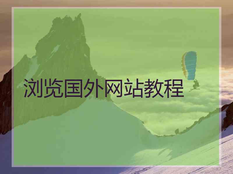浏览国外网站教程