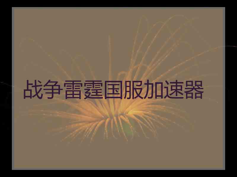 战争雷霆国服加速器