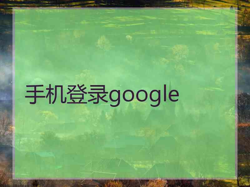 手机登录google