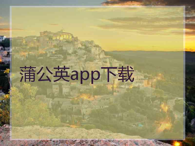 蒲公英app下载