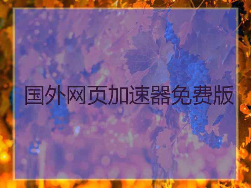 国外网页加速器免费版