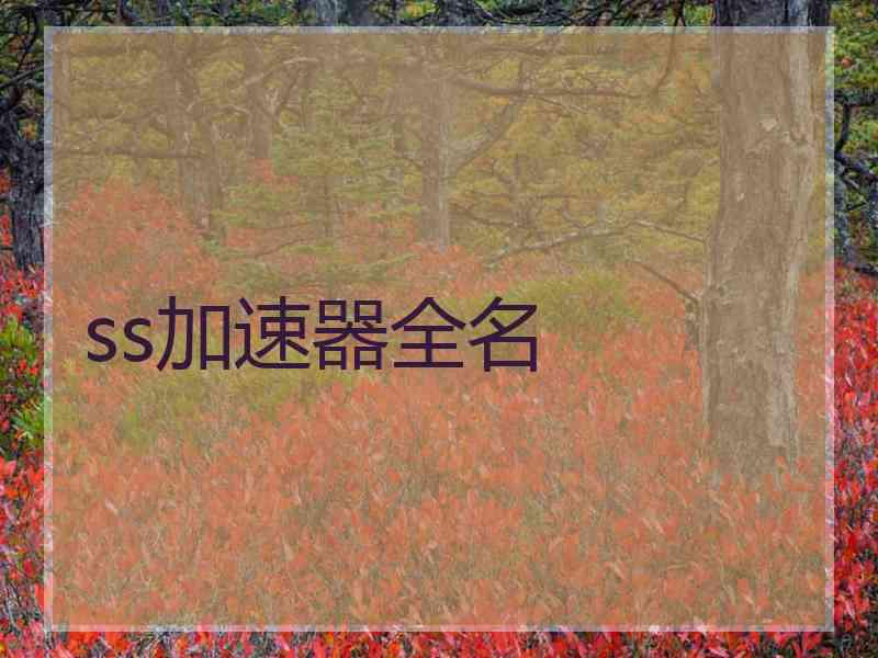 ss加速器全名