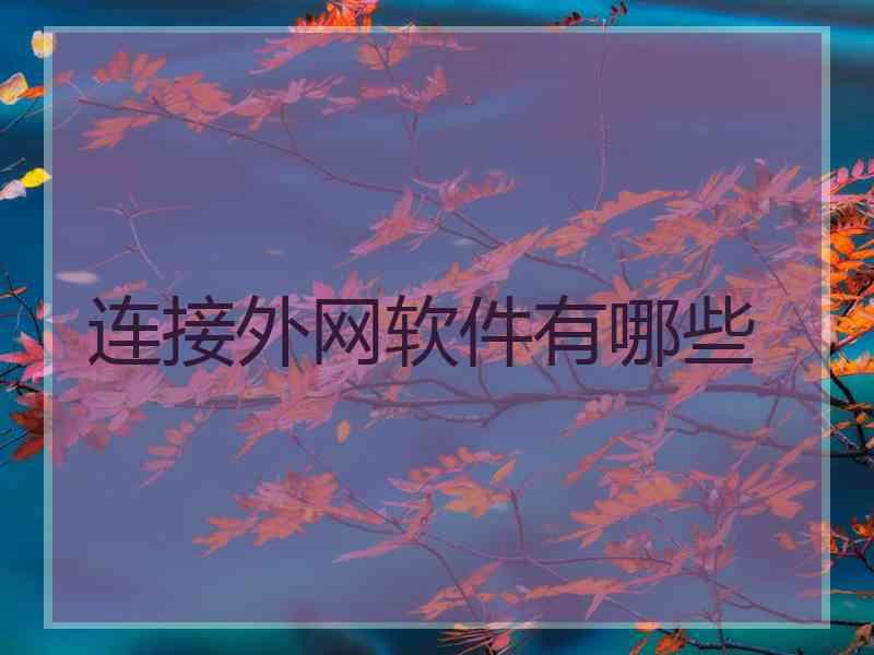 连接外网软件有哪些