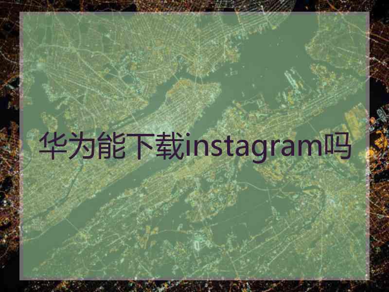 华为能下载instagram吗