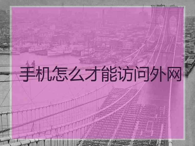 手机怎么才能访问外网