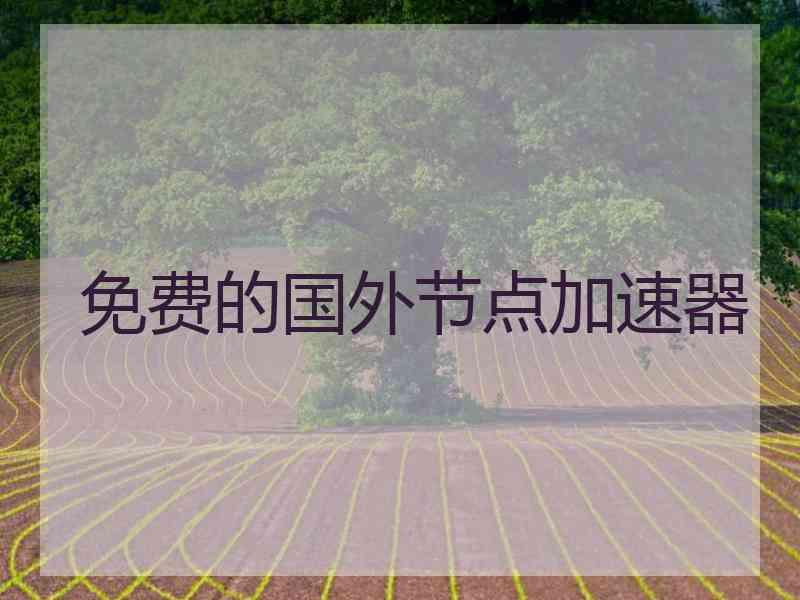 免费的国外节点加速器