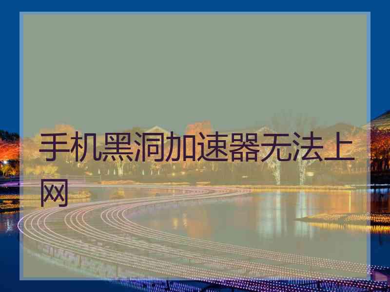 手机黑洞加速器无法上网
