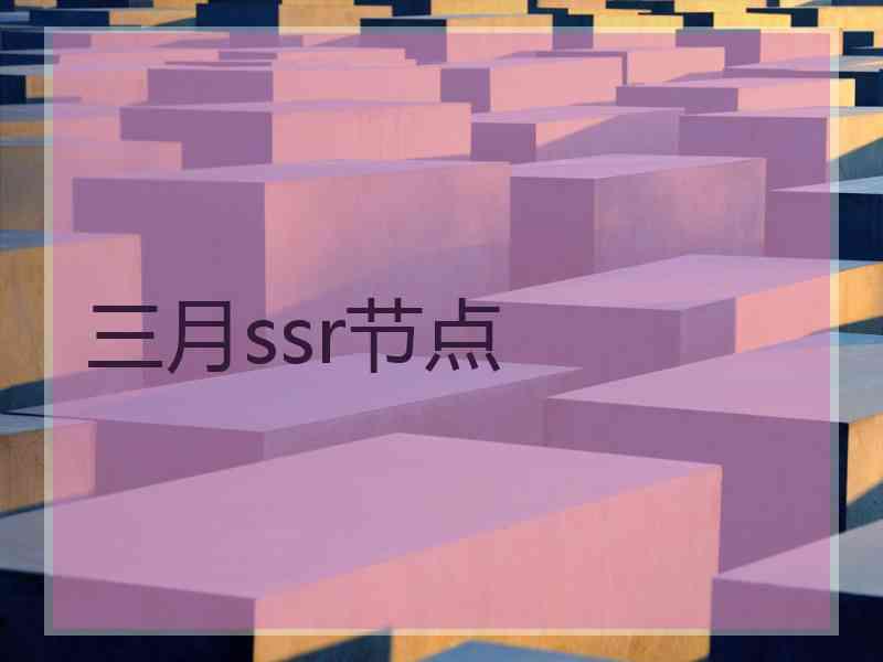 三月ssr节点