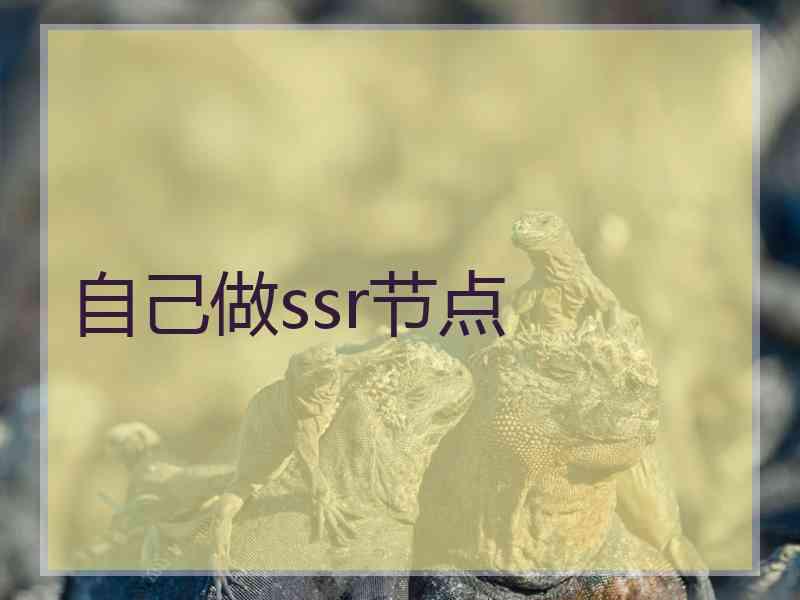 自己做ssr节点