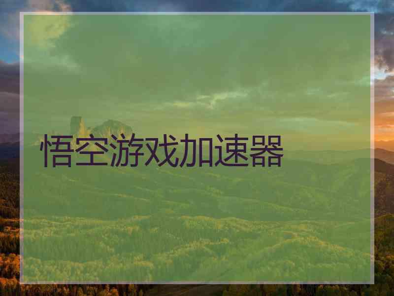 悟空游戏加速器