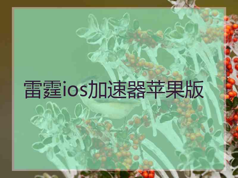 雷霆ios加速器苹果版