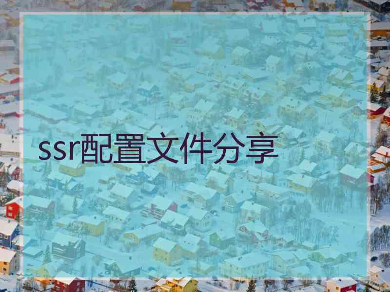 ssr配置文件分享